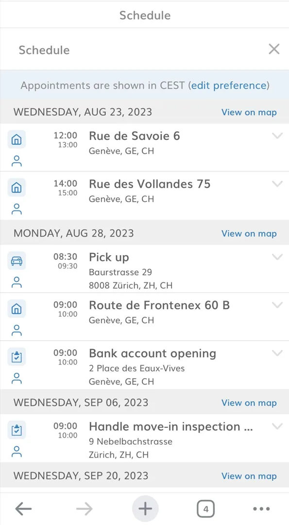 REX Portal Schedule